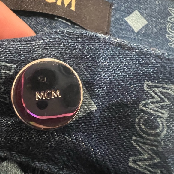 MCM Blue Straight Jeans with Unique Print - Picture 3 of 11